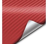 VViVid XPO Rouleau de vinyle en fibre de carbone rouge avec technologie de libération d'air (1,5 m x 1,5 m)