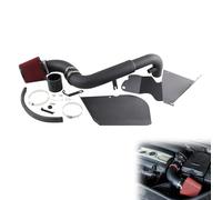 VVORHSBELL Kit d'admission d'air froid compatible avec VW Golf GTI MK6 2.0 TFSI 2011-2012 EA113 Tuyau en aluminium à haut débit + Bouclier thermique + Filtre rouge