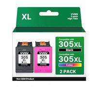 VVQV Lot de 305 Cartouches d'encre XL 305XL de Rechange pour HP DeskJet 2700 2710 2720 2722 DeskJet Plus 4100 4120 4130 Envy 6000 6010 6020 6032 Envy Pro 6400 Référence Produit : 6420. Lot de 2
