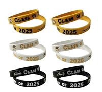 VVQWCY Lot de 12 bracelets de remise de diplôme, en silicone, pour l'année de fin d'année 2025, en caoutchouc, adaptés aux diplômés pendant la saison de fin d'année, Eine Grösse, Silicone, Pas de