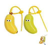 VVQWCY Lot de 2 étuis de protection pour brosse à dents banane, avec distributeur de dentifrice, étui de protection pour brosse à dents banane, étui de protection à clipser pour les voyages