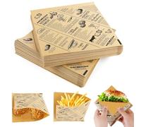 VVQWCY Lot de 300 sacs à hamburger en papier épais pour hamburger - 15 x 15 cm