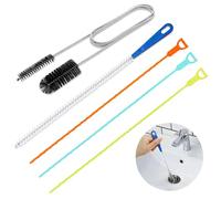 VVQWCY Lot de 5 goupilles de nettoyage de canalisations - Longue brosse de débouchage pour tuyaux - Trou de vidange étroit