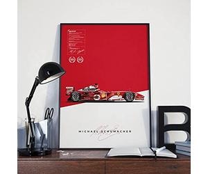 VVSUN Michael Schumacher Scuderia Ferrari F1 F2004 Affiche de Voiture de Formule 1 Technique Affiche de F1 50X70cm 20x28 Pouces sans Cadre