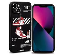 VVVLGD Coque de téléphone cool pour iPhone 14 Plus, pour garçons et hommes, résistante aux chutes, design urbain et sportif à esthétique de baskets de basket-ball, coque de designer antichoc - Noir