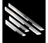 vvvyfx 4 Pièces plaques de Protection de seuil de Porte extérieure de Voiture pour Leon Arona Ateca Ibiza FR, Acier Inoxydable Seuil Porte Voiture Plinthes