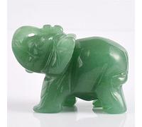 VVW&LIU 2 Pouces Cristal Éléphant Figurines Artisanat Sculpté Pierre Naturelle Minérale Mini Animaux Statue pour La Décoration Intérieure Chakra Guérison, Aventurine Verte