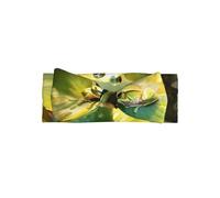 VVXBHGR Bandeau bébé grenouille sur une feuille de lotus avec nœud en polyester doux, doux pour la peau et extensible pour les nourrissons de 0 à 6 mois
