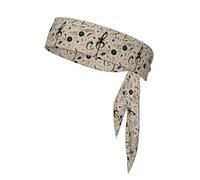 VVXBHGR Bandeau de sport doux et respirant pour homme et femme Motif notes de musique noires et blanches