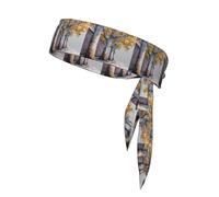 VVXBHGR Bandeau de sport pour homme et femme, doux et respirant, évacuation de l'humidité Motif arbres sycomore on the street