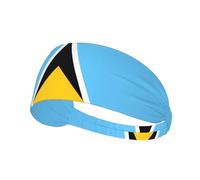 VVXBHGR Bandeau élastique imprimé drapeau de Sainte-Lucie pour homme et femme, doux, séchage rapide