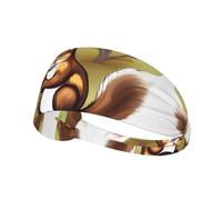 VVXBHGR Bandeau élastique pour homme et femme - Motif écureuil mangeur de noix - Doux - Séchage rapide