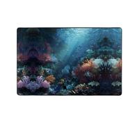 VVXBHGR Beau tapis de sol en flanelle imprimé corail 152,4 x 99,1 cm pour salon, bureau, table basse, lit, balcon