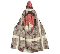 VVXBHGR Cape à capuche d'Halloween pour adulte avec trous d'animaux de résurrection confortable et douce avec grand bord adaptée pour les fêtes et les rassemblements