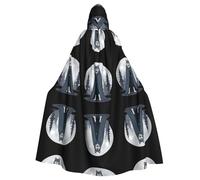 VVXBHGR Cape à capuche d'Halloween pour adulte Imprimé Moon Leader confortable et doux avec grand bord adapté pour les soirées dansantes et les rassemblements