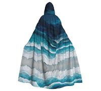 VVXBHGR Cape à capuche d'Halloween pour adulte L'océan avec des couches distinctes. Imprimés confortables et doux avec un grand bord adapté pour les fêtes et les rassemblements