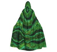 VVXBHGR Cape à capuche d'Halloween pour adulte, motif python émeraude, imprimé confortable et doux avec grand bord adapté pour les fêtes et les rassemblements