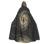 VVXBHGR Cape à capuche d'Halloween pour adulte Sensation de vertige Imprimée confortable et douce avec grand bord adaptée pour les soirées dansantes et les rassemblements