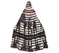 VVXBHGR Cape à capuche d'Halloween pour adulte - Soldats militaires américains - Imprimé patriotique - Confortable et doux avec un grand bord - Convient pour les fêtes et les rassemblements