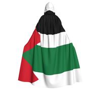 VVXBHGR Cape d'Halloween à capuche pour adulte avec drapeau de l'État de Palestine imprimée confortable et douce avec grand bord adaptée pour les soirées dansantes et les rassemblements