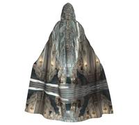 VVXBHGR Cape d'Halloween à capuche pour adulte avec imprimé Hall of Splendor confortable et douce avec grand bord adaptée pour les soirées dansantes et les rassemblements