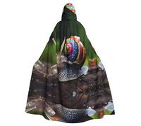 VVXBHGR Cape d'Halloween à capuche pour adulte Motif escargot dans la maison colorée Imprimée confortable et douce avec grand bord adaptée pour les soirées dansantes et les rassemblements