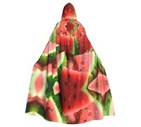 VVXBHGR Cape d'Halloween à capuche pour adulte Motif pastèque avec gouttes - Confortable et douce avec un large bord - Convient pour les soirées dansantes et les rassemblements