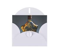 VVXBHGR Carte de vœux vierge avec perles Motif lucioles dans les étoiles Blanc