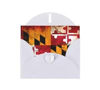 VVXBHGR Carte de vœux vierge et perle Blanc Motif drapeau du Maryland en bois vintage