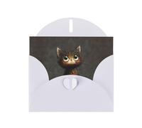 VVXBHGR Carte de vœux vierge et perle Motif chatons en attente Blanc