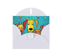 VVXBHGR Carte de vœux vierge et perle Motif chien à pois Blanc