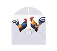 VVXBHGR Carte de vœux vierge et perle Motif coq français Blanc