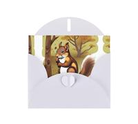 VVXBHGR Carte de vœux vierge et perle Motif écureuil mangeur de noix Blanc