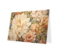 VVXBHGR Carte de vœux vierge et perle Motif fleurs dans le jardin Blanc