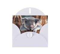 VVXBHGR Carte de vœux vierge et perle Motif koala endormi Blanc