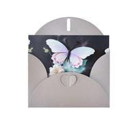 VVXBHGR Carte de vœux vierge grise et perle Motif papillon blanc