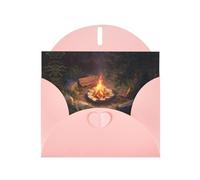 VVXBHGR Carte de vœux vierge rose à carreaux et perles Motif feu de camp