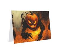 VVXBHGR Carte de vœux vierge rose et perle Motif monstre citrouille dans le feu