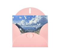 VVXBHGR Carte de vœux vierge rose et perle Motif papillon blanc dans la vallée