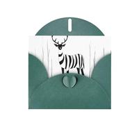 VVXBHGR Carte de vœux vierge vert foncé et perle Motif cerf étrange