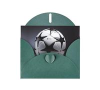 VVXBHGR Carte de vœux vierge vert foncé et perle Motif football noir et blanc