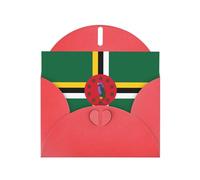 VVXBHGR Carte vierge rouge à carreaux et perles - Magnifique bloc de notes vierge - Drapeau du Commonwealth de Dominique