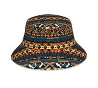 VVXBHGR Chapeau bob réfléchissant double face africain tribal ethnique impression pliable pour plage camping noir