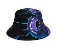 VVXBHGR Chapeau bob réfléchissant double face imprimé créature étrange pliable pour plage camping noir