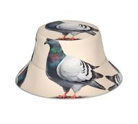 VVXBHGR Chapeau bob réfléchissant double face imprimé pigeon mignon pliable pour plage camping noir
