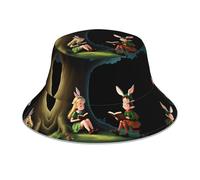 VVXBHGR Chapeau bob réfléchissant double face The Elf of Learning Magic Books Prints pliable pour plage, camping noir