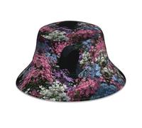 VVXBHGR Chapeau bob réfléchissant double face The Ghost in the Flowers Prints pliable pour plage camping noir