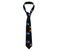 VVXBHGR Cravate pour homme avec imprimé dauphins et tortues douce et confortable, ne se déforme pas, résistante à la décoloration, durable avec une excellente verticalité