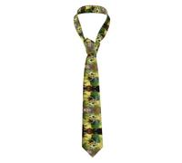 VVXBHGR Cravate pour homme grenouille sur une feuille de lotus imprimée douce et confortable, ne se déforme pas, résistante à la décoloration, durable avec une excellente verticalité