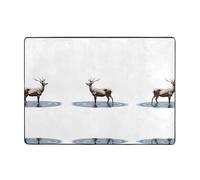 VVXBHGR Elk stepping on the water Prints Carpet Tapis doux, moelleux, absorbant l'eau, durable, pour salon, bureau, table basse, lit, balcon, 203,2 x 147,3 cm